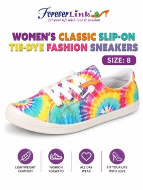 Tie-Dye Lace Up Slip On Flexible Rubber Casual Street Sneakers